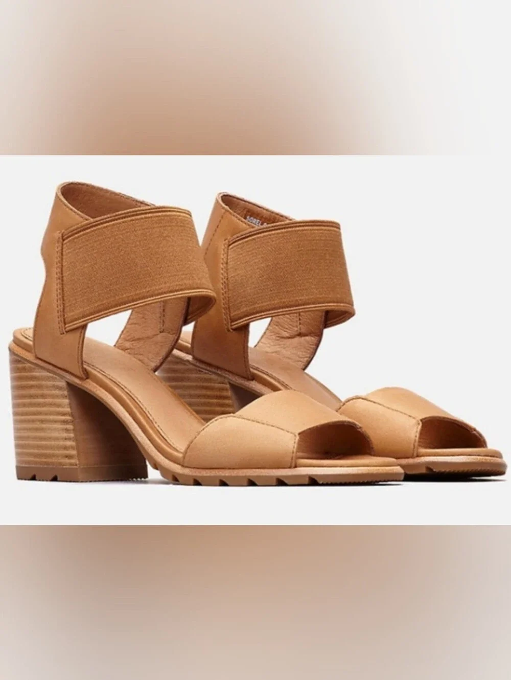 Sorel Nadia Camel Brown  Elastic Strap Sandals Size 11 Used Exc
